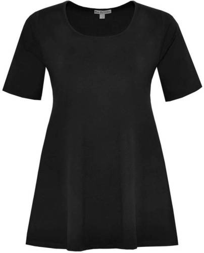Yoek peplum top zwart