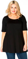 Yoek flare fit top zwart