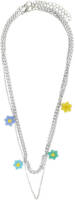Only gelaagde ketting ONLELISANE met bloemen - set van 2 zilverkleurig