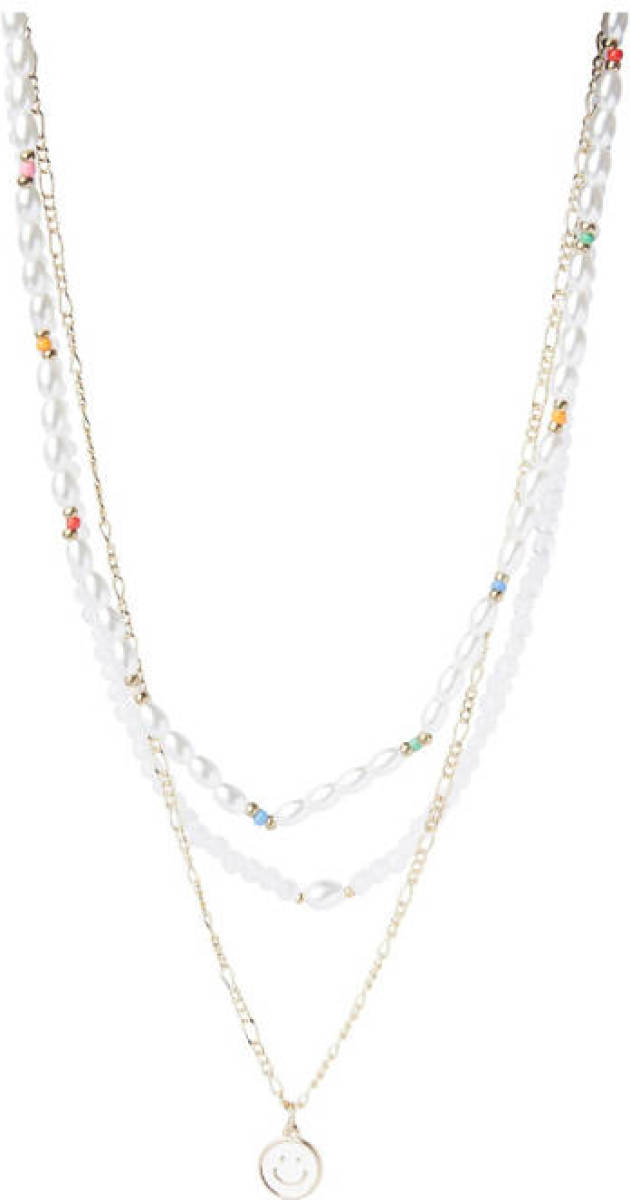 PIECES gelaagde ketting PCLIVIA goudkleurig/parelmoer