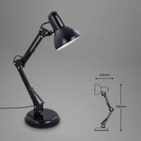 Briloner Bureaulamp Pixa, justeerbaar, E14, zwart