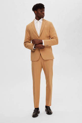 SELECTED HOMME slim fit colbert van gerecycled polyester sandstorm