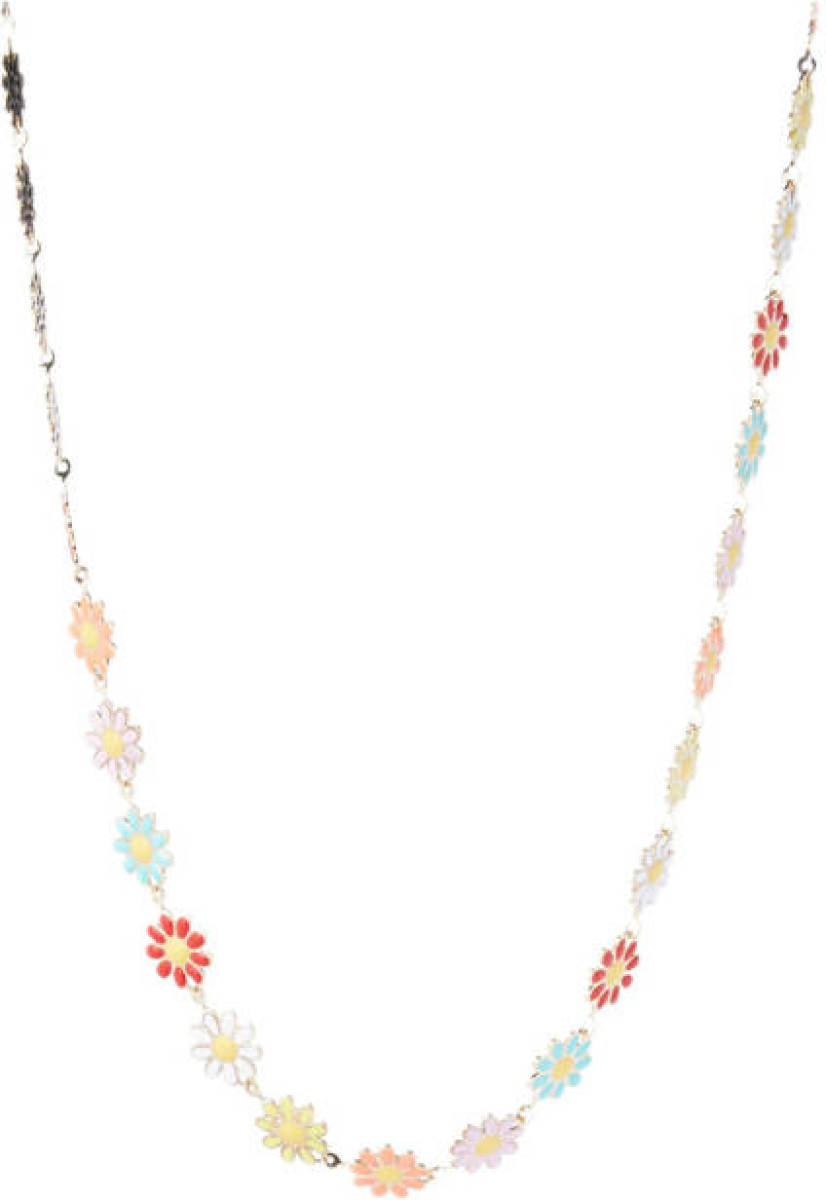 PIECES ketting PCLOLIE met bloemen goudkleurig/multi