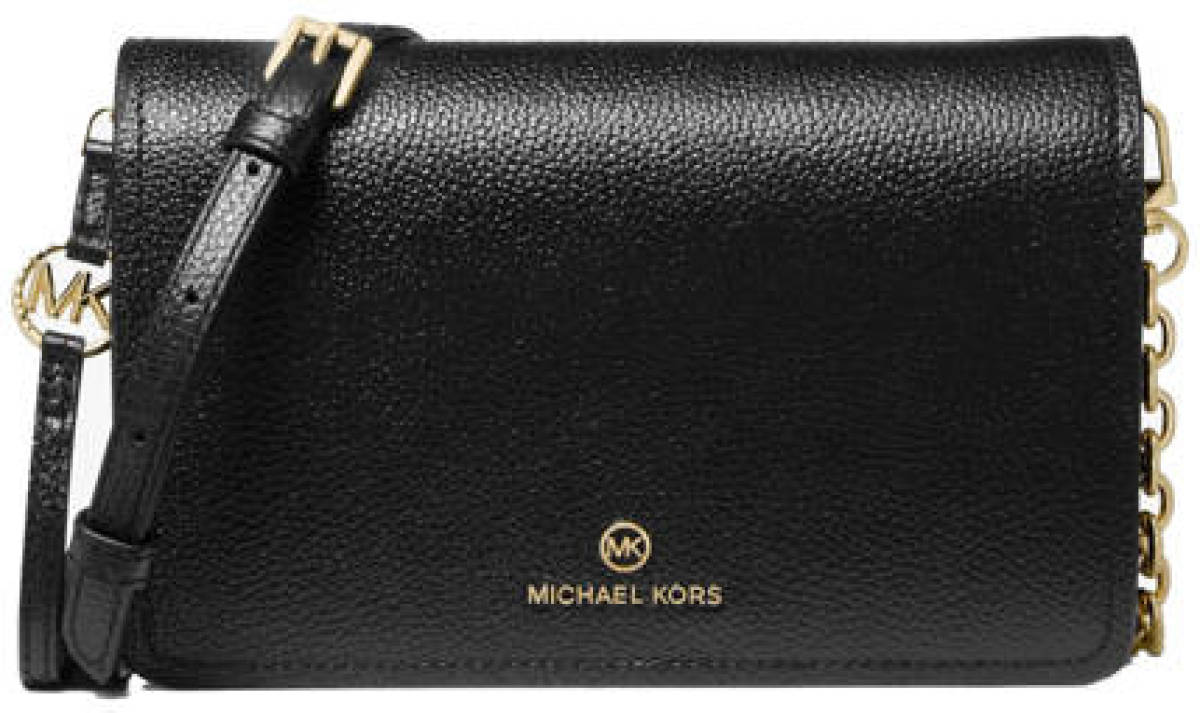 Michael Kors leren crossbody tas Jet Charm Large zwart