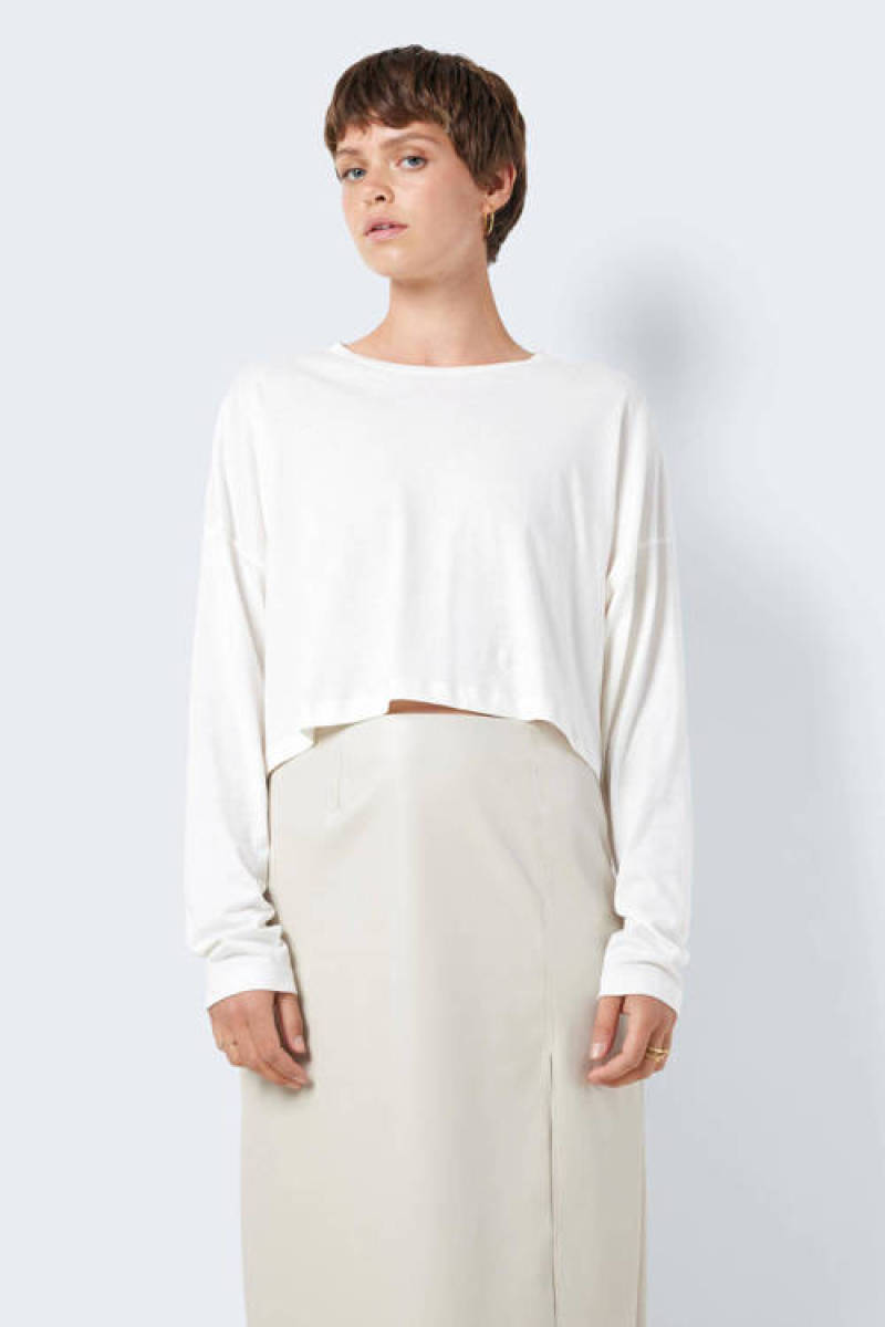 NOISY MAY crop top NMFRIDA lichtgrijs