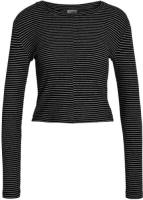 NOISY MAY gestreepte top NMPOSY zwart/ wit