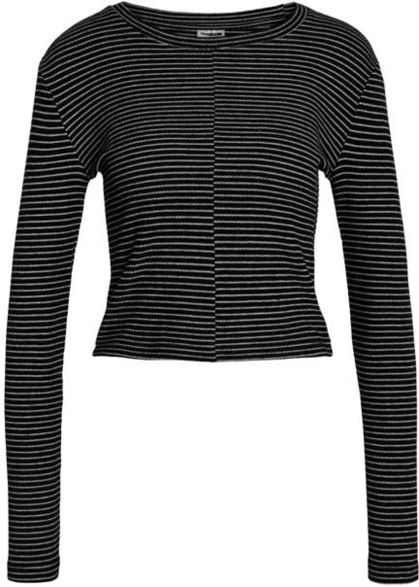 NOISY MAY gestreepte top NMPOSY zwart/ wit