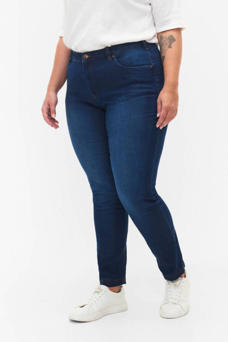 Zizzi slim fit jeans EMILY dark blue denim