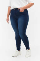 Zizzi high waist slim fit jeans AMY dark blue denim