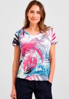 CECIL top met all over print wit/roze/blauw