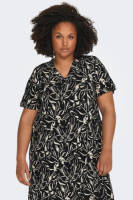 ONLY CARMAKOMA jurk CARFYRLA met all over print zwart/wit