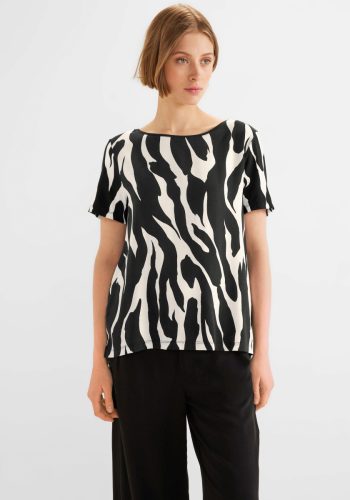 Street One T-shirt met all over print paars/roze