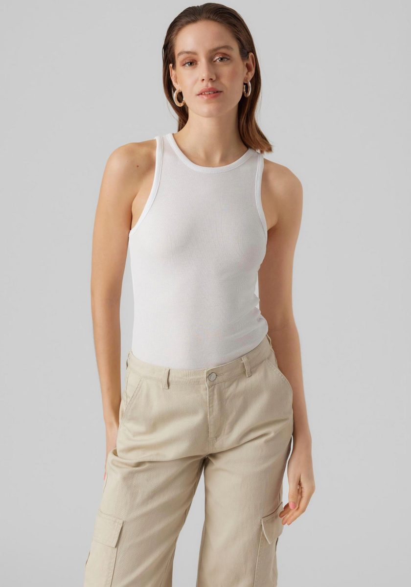 VERO MODA ribgebreide singlet VMROMA wit