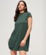 Superdry Vrouwen A-lijn Mini-jurk met Korte Mouwen Groen Grootte: 40