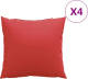 VidaXL Sierkussens 4 st 40x40 cm stof rood