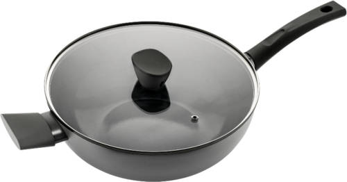 ISENVI Avon keramische wok met deksel 32 CM - Ergo greep