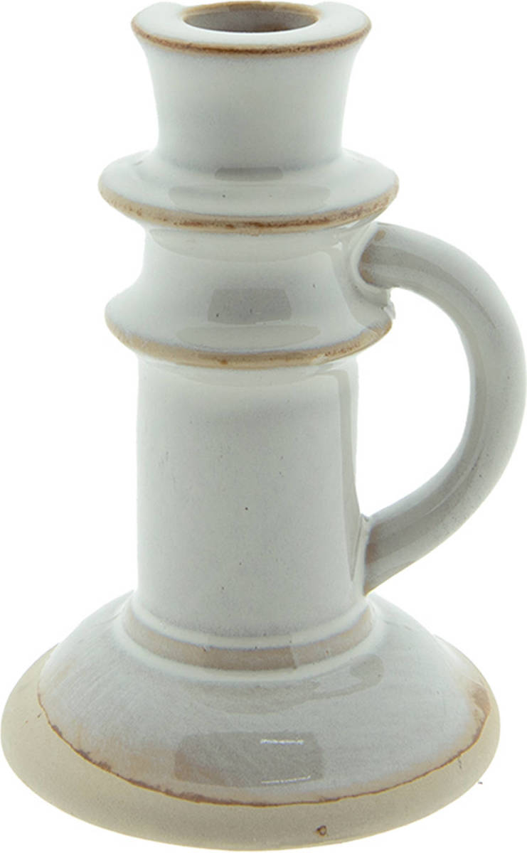 Clayre & Eef Kandelaar 14 cm Beige Porselein Kaarsenstandaard Beige Kaarsenstandaard