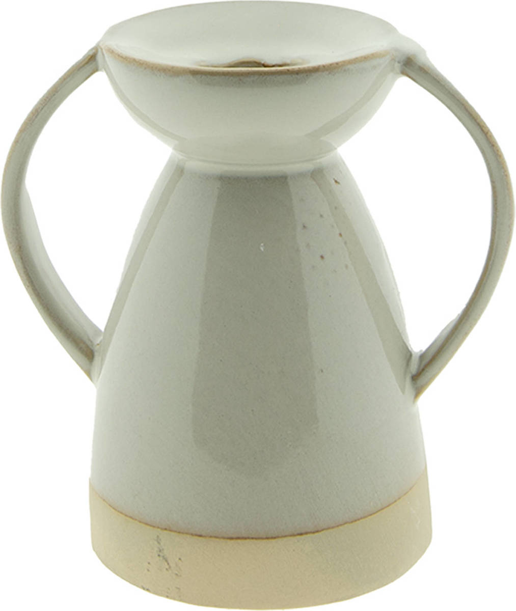 Clayre & Eef Kandelaar 9 cm Beige Porselein Kaarsenstandaard Beige Kaarsenstandaard
