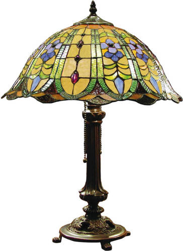 HAES deco - Tiffany Tafellamp Groen Ø 40x53 cm Fitting E27 / Lamp max 2x60W