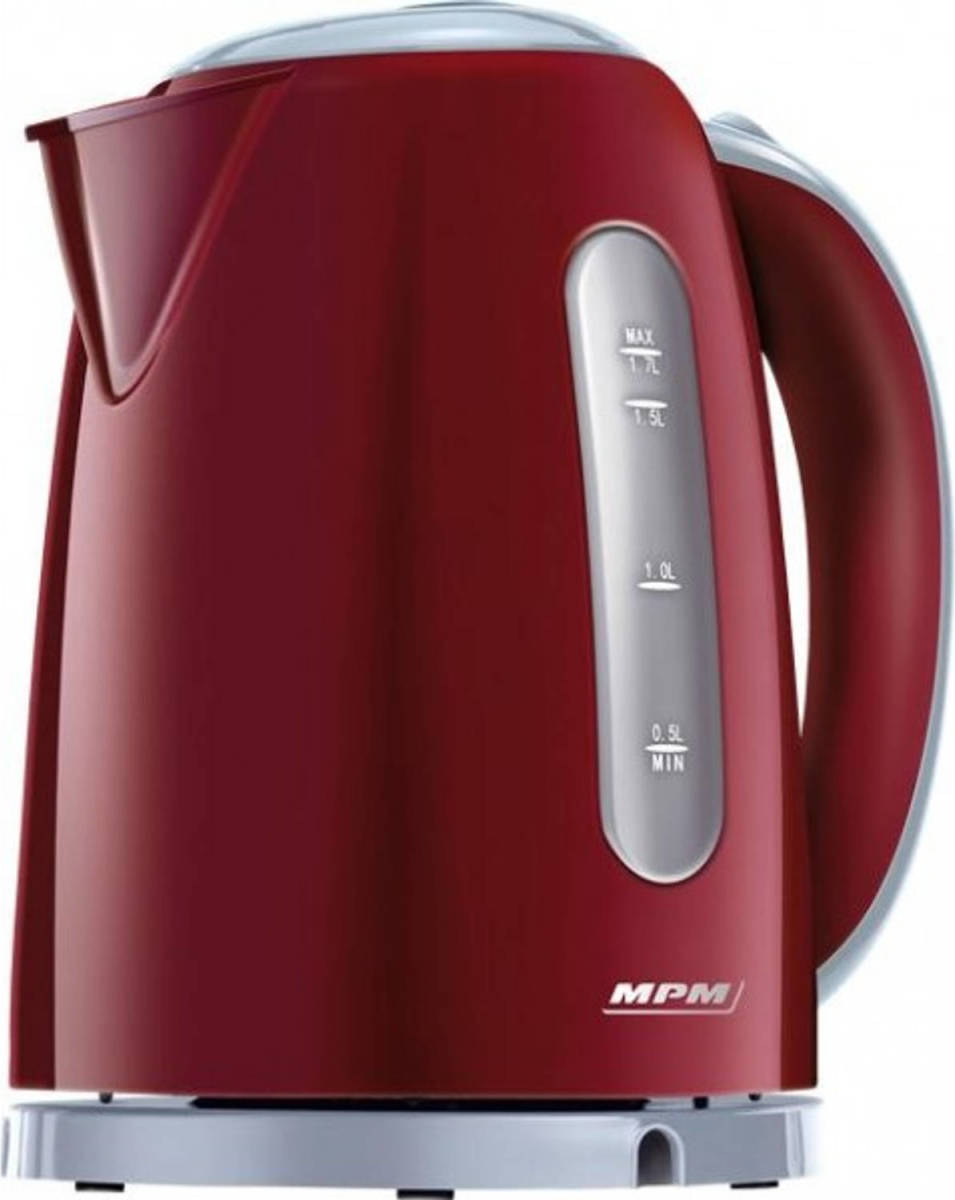 MPM - Waterkoker - Indicatielamp - Vervangbaar filter - Zuivert kalkaanslag en onzuiverheden - 1,7L - Rood