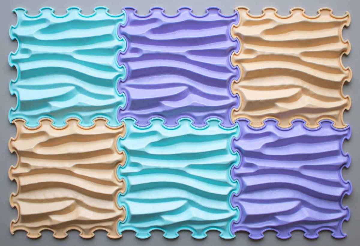 Ortoto Sensory Massage Puzzle Matten Sandy Waves doos 6 stuks