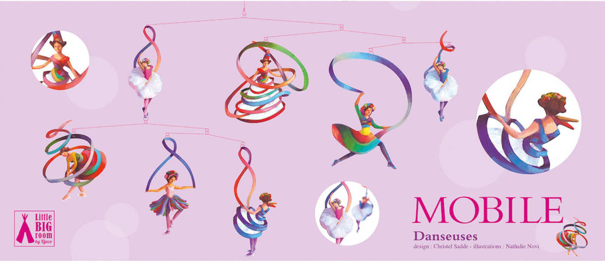 Djeco Boxmobiel / Mobiel Ballerina's met kleur - Zwevende danseressen