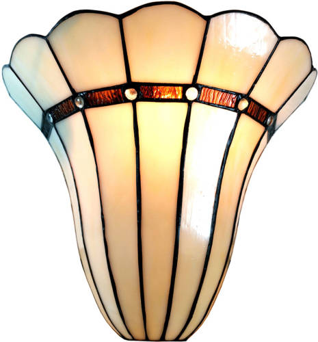 HAES deco - Wandlamp Tiffany Beige 28x18x33 cm E27/max 1x60W