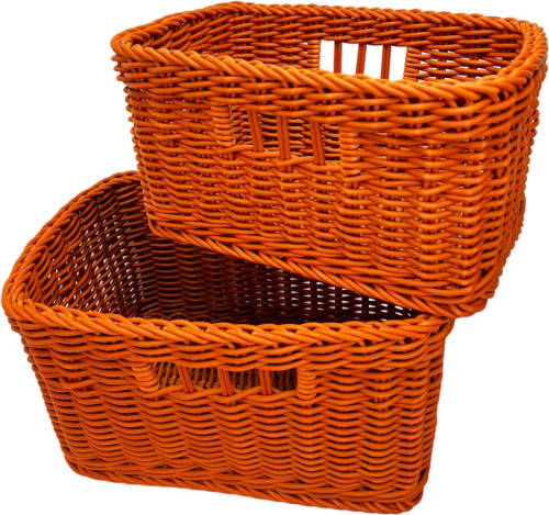 Saleen Mandenset Mand gevlochten Polypropyleen Set van 2 - 32x23x17,5cm en 29x20x15cm