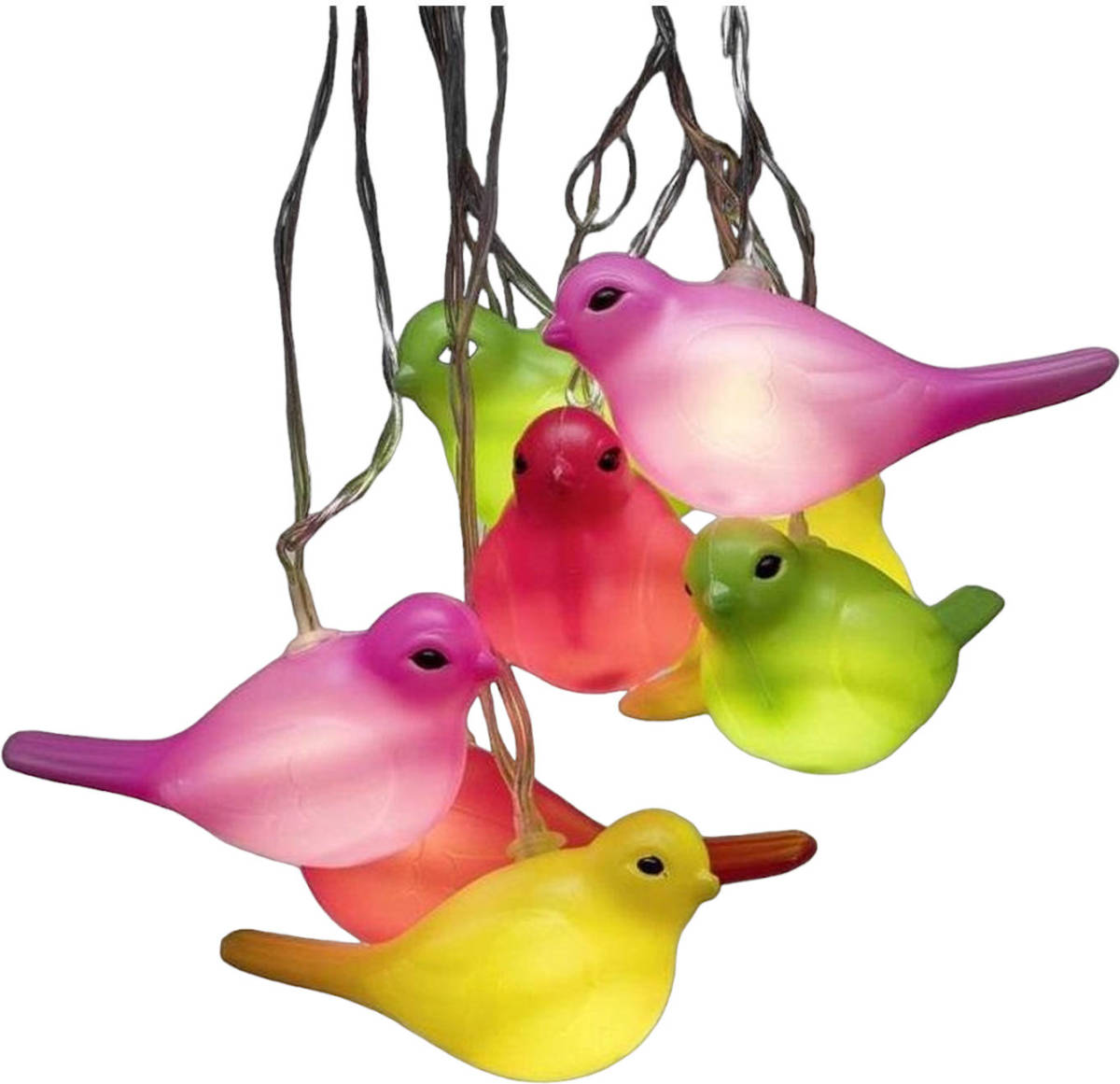 Konstsmide LED Lichtsnoer Snoerverlichting - 8 lamps LED multicolor vogels - 3,5 meter - voor binnen