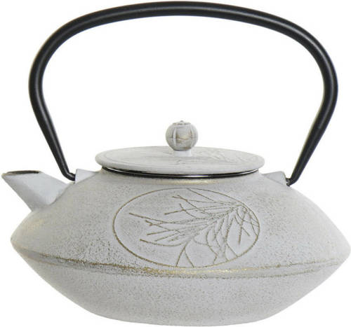 Items Kitchen Theepot Oriental - gietijzer - 850 ml - antiek wit - Theepotten