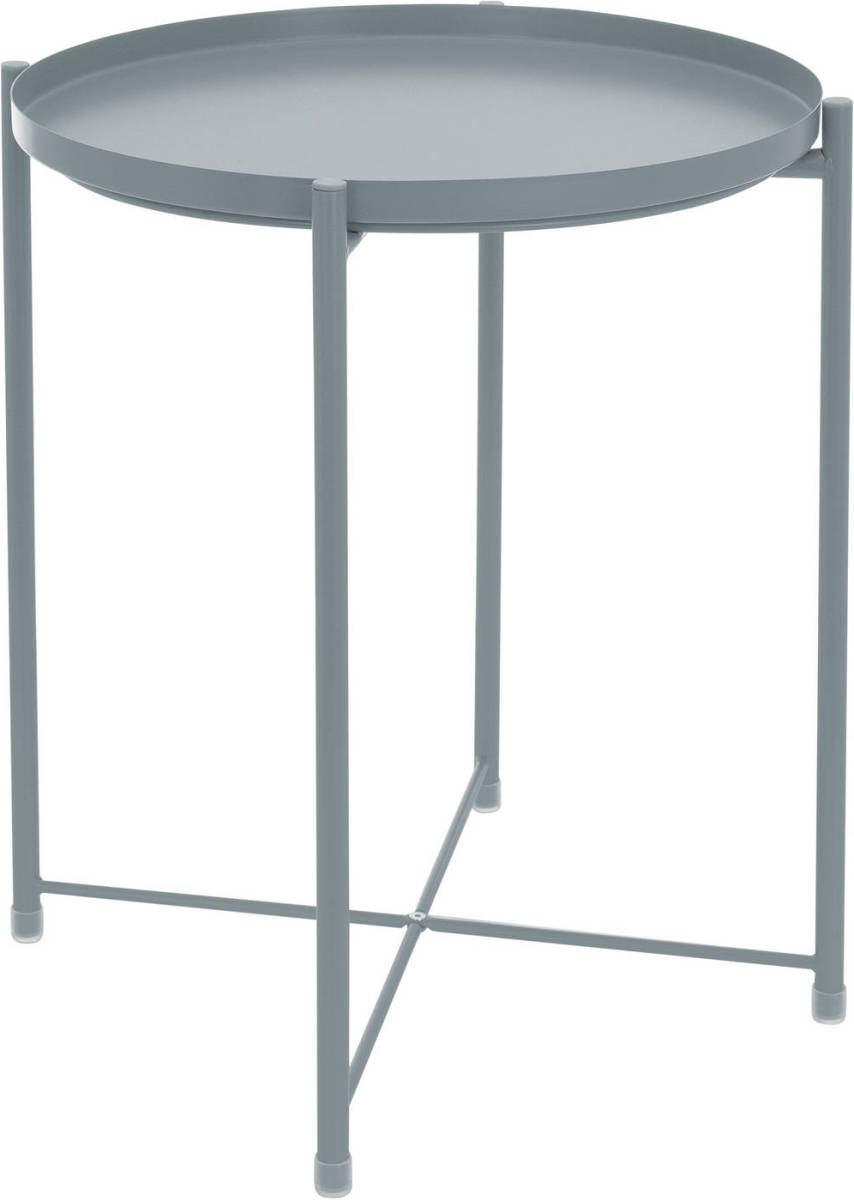 Bijzettafel rond met dienblad 45x52 cm Blauw Metaal ML-Design