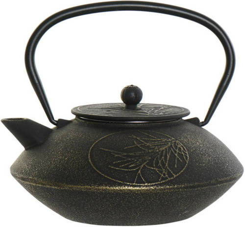 Items Kitchen Theepot Asian - gietijzer - 1300 ml - antiek zwart - Theepotten