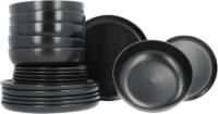 Maxime Home Modern Porseleinen Servies 6 Persoons 18 delig - Mat Zwart