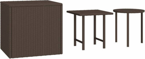 VidaXL Bijzettafels 3 st poly rattan bruin