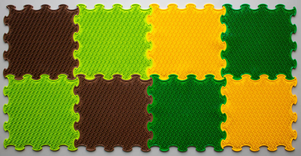 Ortoto Sensory Massage Puzzle Matten Grass doos 8 stuks