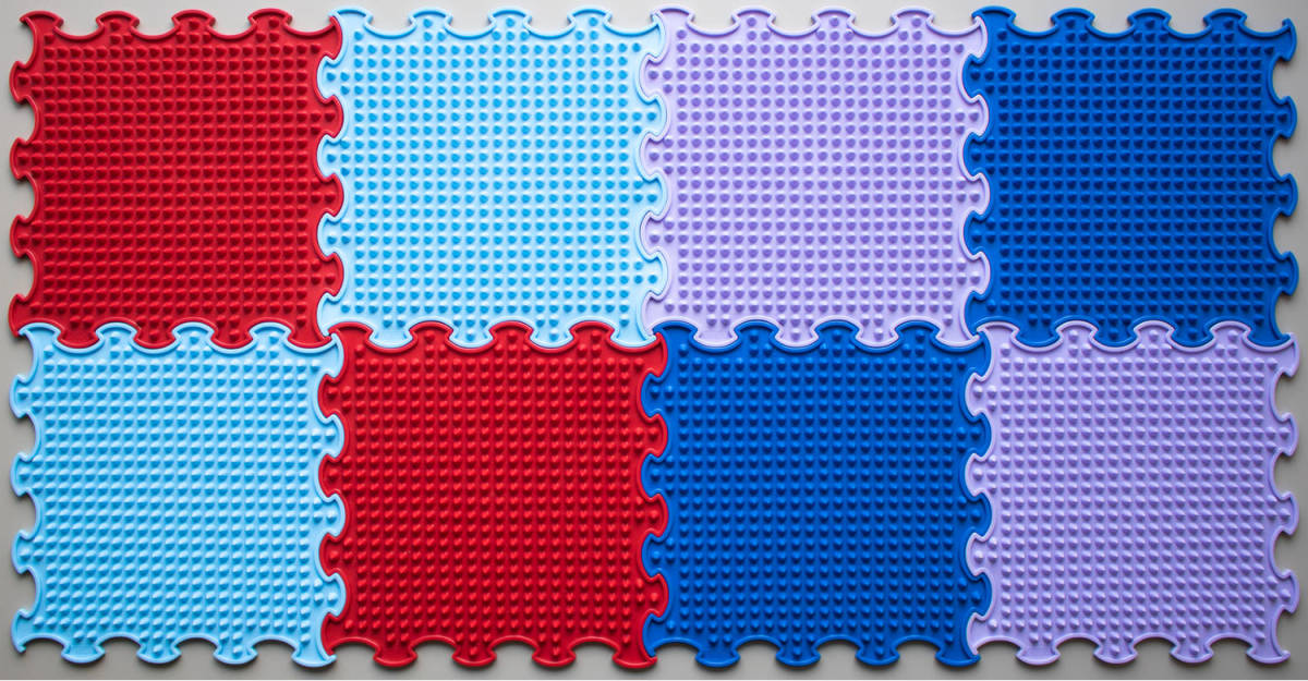 Ortoto Sensory Massage Puzzle Matten Spikes doos 8 stuks