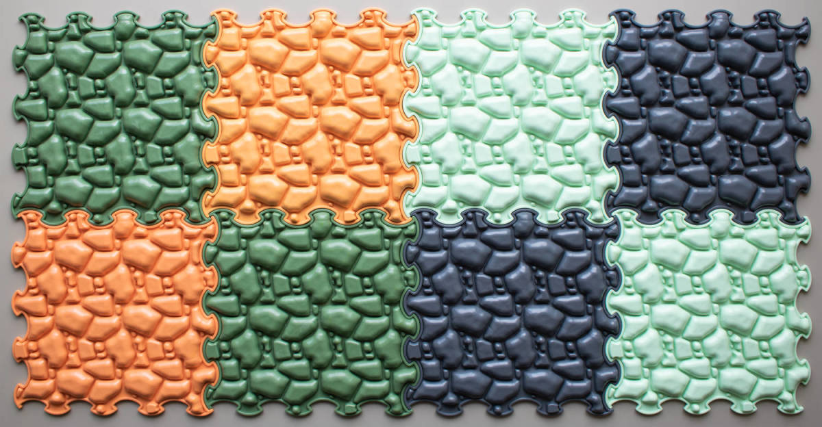 Ortoto Sensory Massage Puzzle Matten Stones doos 8 stuks