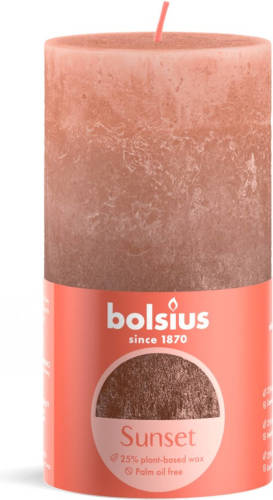 Bolsius Rustiek stompkaars sunset 130 x 68 mm Creamy caramel copper kaars