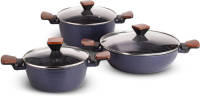 Valdinox Imperial exclusieve blauwe 6-delige aluminium pannenset met non-stick coating - geschikt voor inductie