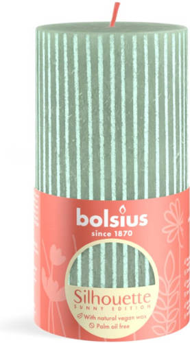 Bolsius Rustiek stompkaars silhouette 130/68 jade green