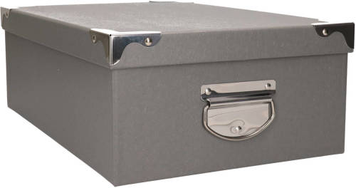 5five Opbergdoos/box - grijs - L44 x B31 x H15 cm - Stevig karton - Crocobox - Opbergbox