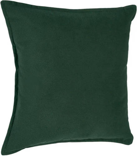 Atmosphera Bank/sierkussens huiskamer Sophia - 45 x 45 cm - donkergroen - polyester - met rits - Sierkussens