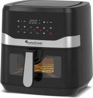 TurboTronic AF7W Airfryer XL - Heteluchtfriteuse met Raam - 7,5 Liter - Zwart