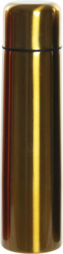 Items RVS thermosfles/isoleerfles goud met drukdop 920 ml - Thermosflessen