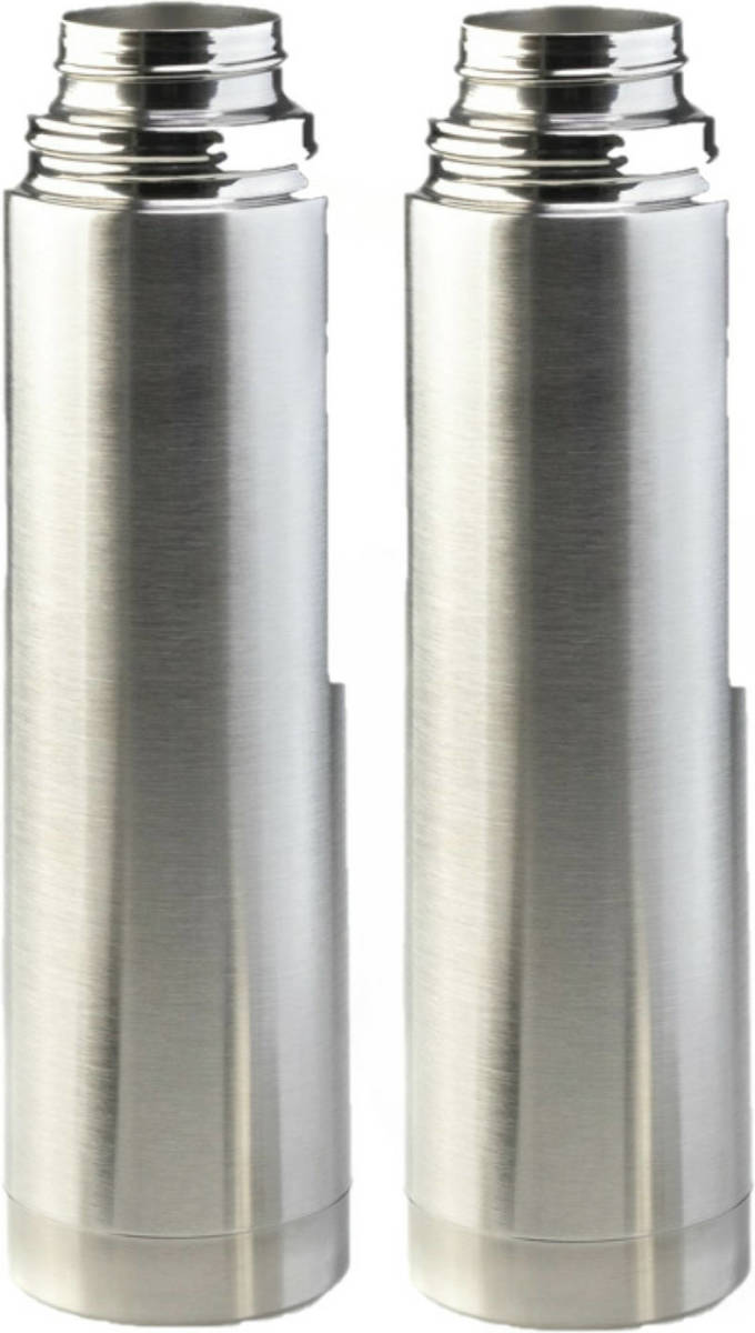 Lowenthal RVS thermosfles/isoleerfles 2x mat zilver 500 ml - Thermosflessen
