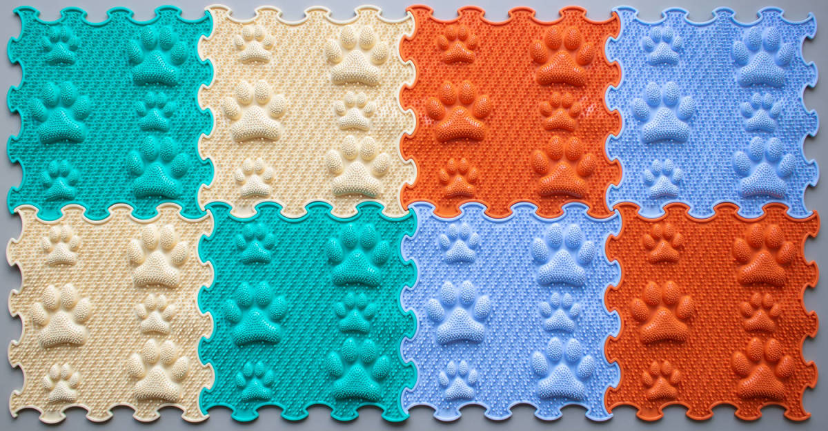 Ortoto Sensory Massage Puzzle Matten Lucky Paws doos 8 stuks