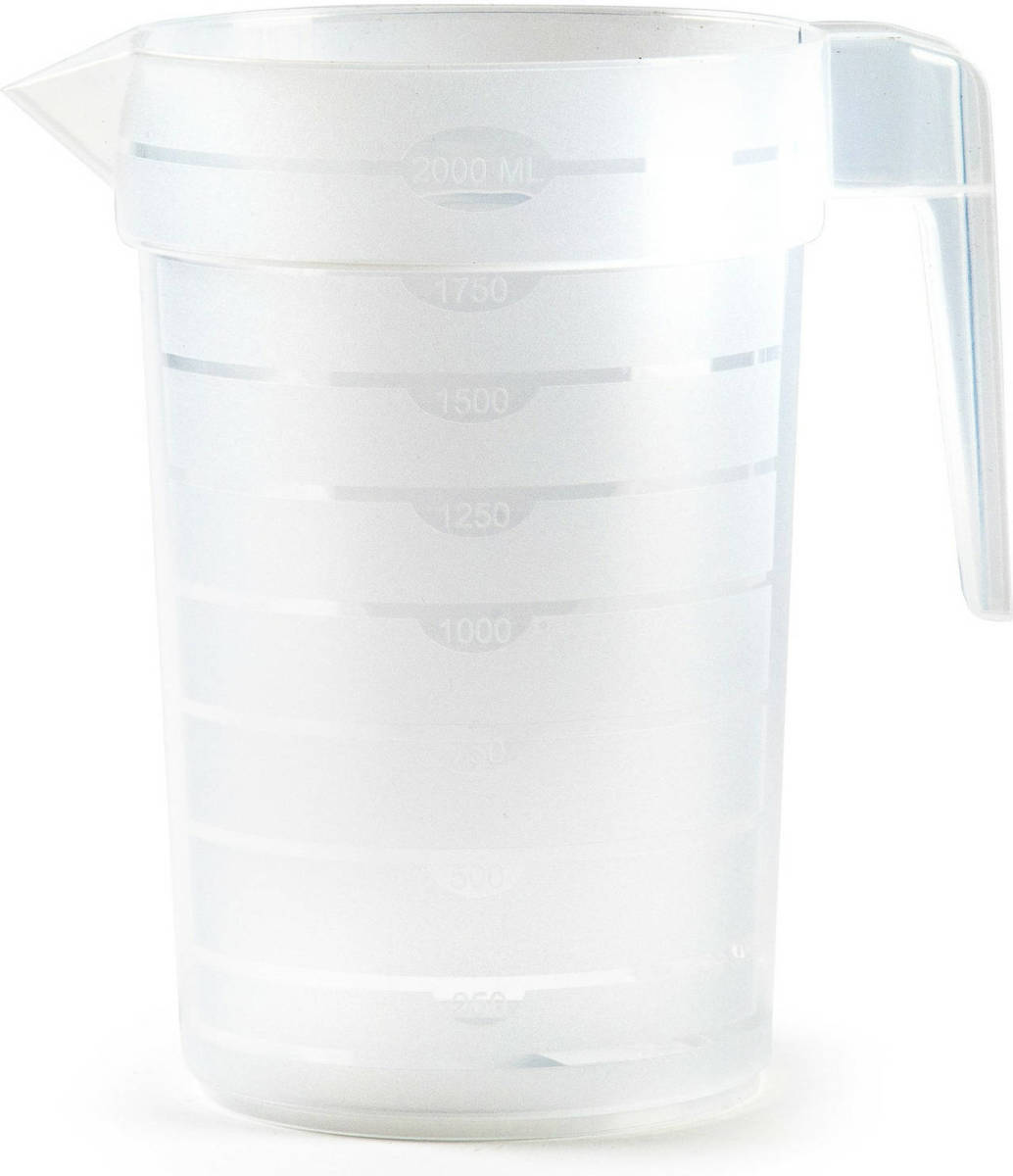 Forte Plastics Waterkan/schenkkan - transparant - 2000 ML - kunststof - Schenkkannen