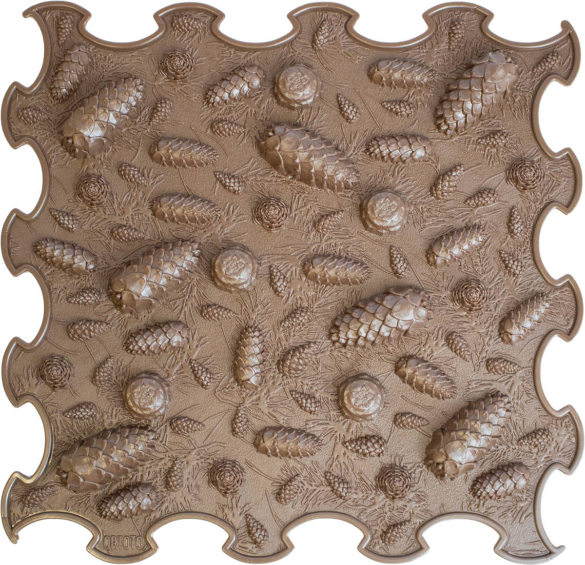 Ortoto Sensory Massage Puzzle Mat Pinecones Donkere Chocolade 1 stuks 30x30 cm