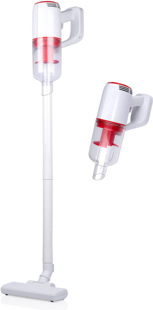 Dirt Devil 2-in-1 Draadloze Steelstofzuiger en Kruimeldief - DD9001 - Batterijduur tot 25 Minuten - Zakloos - Wit/Rood
