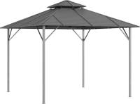 VidaXL Prieel met dubbel dak 3x3 m antracietkleurig